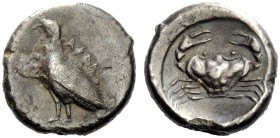 GREEK COINAGE 
 Sicily, Agrigentum 
 Didrachm circa 485 BC, AR 8.37 g. Eagle standing l. with wings closed. Rev. Crab within incuse circle. SNG Cope...