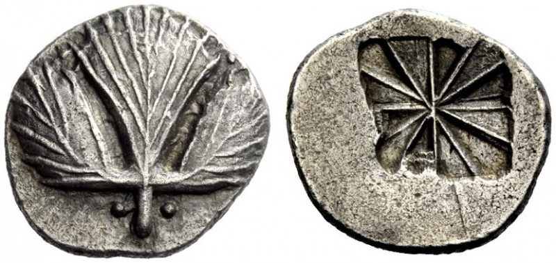 GREEK COINAGE 
 Selinus 
 Didrachm circa 540-515 BC, AR 8.66 g. Selinon leaf; ...