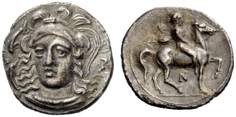 GREEK COINAGE 
 Syracuse 
 Hemidrachm circa 344-317 BC, AR 1.90 g. Helmeted he...