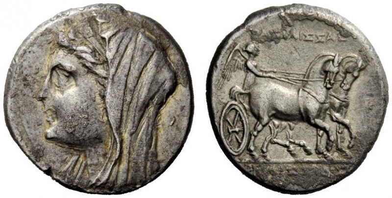 GREEK COINAGE 
 Syracuse 
 5 litrae circa 269-215 BC, AR 4.36 g. Veiled head o...