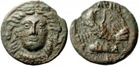 GREEK COINAGE 
 Tauric Chersonesus, Olbia 
 Cast Æ late V-IV cent. BC, 106.30 g. Head of Demeter facing. Rev. Sea eagle standing l., holding dolphin...