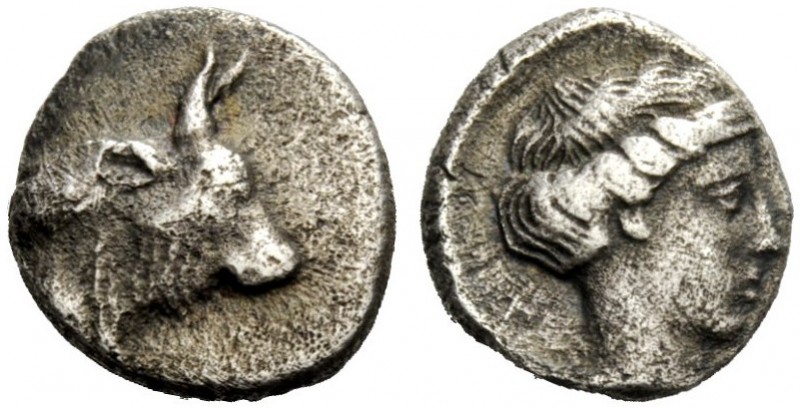 GREEK COINAGE 
 Crete, Gortyna 
 Drachm circa 300-270 BC, AR 2.49 g. Head of b...