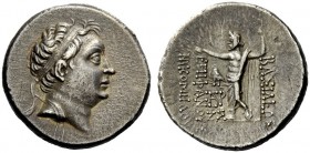 GREEK COINAGE 
 Kings of Bithynia 
 Nicomedes IV, 94-74 . Tetradrachm circa 94-74 BC, AR 14.59 g. Diademed head r. Rev. Zeus standing l.; wearing ch...
