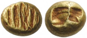 GREEK COINAGE 
 Ionia, Uncertain mint 
 Hecte circa 6th century BC, EL 2.45 g. Flat striated surface. Rev. Incuse punch. SNG Kayhan 680. SNG Fitzwil...