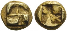 GREEK COINAGE 
 Ionia, Uncertain mint 
 Hecte circa 6th century BC, EL 2.52 g. Raised swastika pattern. Rev. Incuse punch. Cf. Rosen 365 (1/24).
 V...