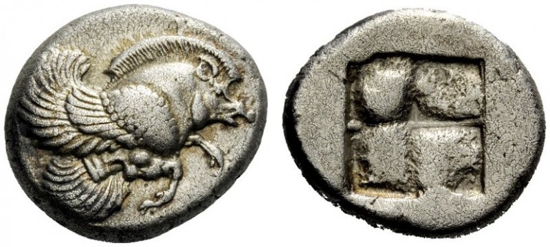 GREEK COINAGE 
 Clazomenae 
 Stater circa 500 BC, AR 6.86 g. Forepart of winge...