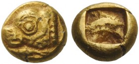 GREEK COINAGE 
 Phocaea 
 Hecte circa 625-522 BC, EL 2.60 g. Head of seal l.; below, seal. Rev. Incuse punch. Bodenstedt 2.2. Boston 1894.
 About e...