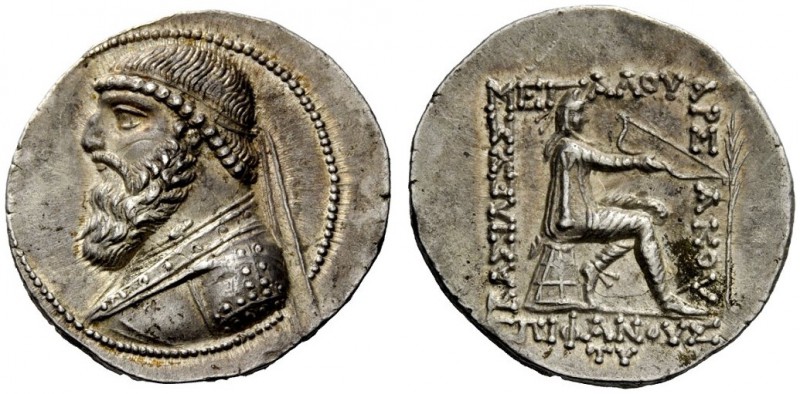 GREEK COINAGE 
 Kings of Parthia 
 Mithradates II, 121-91 . Tetradrachm, Seleu...