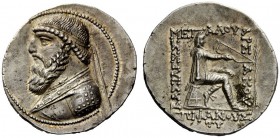 GREEK COINAGE 
 Kings of Parthia 
 Mithradates II, 121-91 . Tetradrachm, Seleukeia on the Tigris circa 119-109 BC, AR 15.79 g. Diademed bust l. Rev....