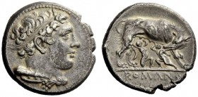 AN INTERESTING COLLECTION OF ROMAN REPUBLICAN COINS FORMED BY AN ENGLISH AMATEUR SCHOLAR 
 Didrachm, Neapolis (?) after 276, AR 7.05 g. Head of Hercu...