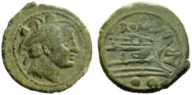 AN INTERESTING COLLECTION OF ROMAN REPUBLICAN COINS FORMED BY AN ENGLISH AMATEUR SCHOLAR 
 Aur. Sextans, Sardinia circa 209, Æ 4.49 g. Head of Mercur...