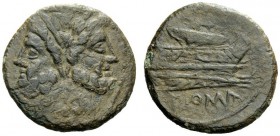 AN INTERESTING COLLECTION OF ROMAN REPUBLICAN COINS FORMED BY AN ENGLISH AMATEUR SCHOLAR 
 Reduced as, Canusium (?) 211-207, Æ 4.72 g. Laureate head ...