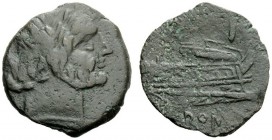 AN INTERESTING COLLECTION OF ROMAN REPUBLICAN COINS FORMED BY AN ENGLISH AMATEUR SCHOLAR 
 Reduced as, Canusium circa 211-207, Æ 2.90 g. Laureate hea...