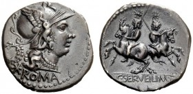AN INTERESTING COLLECTION OF ROMAN REPUBLICAN COINS FORMED BY AN ENGLISH AMATEUR SCHOLAR 
 C. Servilius M. f. Denarius 136, AR 3.65 g. Helmeted head ...