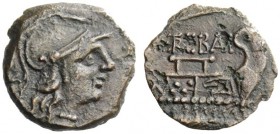 AN INTERESTING COLLECTION OF ROMAN REPUBLICAN COINS FORMED BY AN ENGLISH AMATEUR SCHOLAR 
 L. Trebanius. Uncia 135, Æ 1.37 g. Helmeted head of Roma r...
