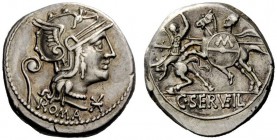 AN INTERESTING COLLECTION OF ROMAN REPUBLICAN COINS FORMED BY AN ENGLISH AMATEUR SCHOLAR 
 C. Servilius Vatia. Denarius 127, AR 3.91 g. Helmeted head...