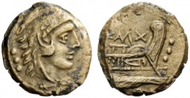 AN INTERESTING COLLECTION OF ROMAN REPUBLICAN COINS FORMED BY AN ENGLISH AMATEUR SCHOLAR 
 Q. Max. Quadrans 127, Æ 3.95 g. Head of Hercules r., weari...