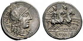 AN INTERESTING COLLECTION OF ROMAN REPUBLICAN COINS FORMED BY AN ENGLISH AMATEUR SCHOLAR 
 Q. Minicius Rufus. Denarius 122, AR 3.93 g. Helmeted head ...