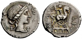 AN INTERESTING COLLECTION OF ROMAN REPUBLICAN COINS FORMED BY AN ENGLISH AMATEUR SCHOLAR 
 Man. Aemilius Lepidus. Denarius 114 or 113, AR 3.84 g. ROM...