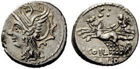 AN INTERESTING COLLECTION OF ROMAN REPUBLICAN COINS FORMED BY AN ENGLISH AMATEUR SCHOLAR 
 C. Coelius Caldus . Denarius 104, AR 3.91 g. Helmeted head...