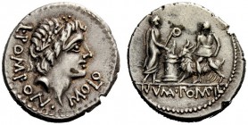 AN INTERESTING COLLECTION OF ROMAN REPUBLICAN COINS FORMED BY AN ENGLISH AMATEUR SCHOLAR 
 L. Pomponius Molo . Denarius 97 (?), AR 3.97 g. L·POMPON·M...