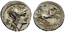 AN INTERESTING COLLECTION OF ROMAN REPUBLICAN COINS FORMED BY AN ENGLISH AMATEUR SCHOLAR 
 D. Iunius Silanus L.f Denarius 91, AR 3.93 g. Helmeted hea...