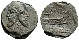 AN INTERESTING COLLECTION OF ROMAN REPUBLICAN COINS FORMED BY AN ENGLISH AMATEUR SCHOLAR 
 Q. Titius. As 90, Æ 9.73 g. Laureate head of Janus. Rev. Q...