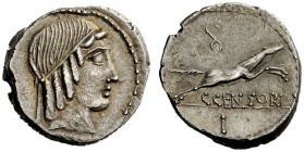 AN INTERESTING COLLECTION OF ROMAN REPUBLICAN COINS FORMED BY AN ENGLISH AMATEUR SCHOLAR 
 C. Marcius Censorinus. Denarius 88, AR 4.07 g. Diademed he...