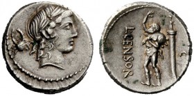 AN INTERESTING COLLECTION OF ROMAN REPUBLICAN COINS FORMED BY AN ENGLISH AMATEUR SCHOLAR 
 L. Marcius Censorinus . Denarius 82, AR 3.77 g. Laureate h...