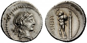 AN INTERESTING COLLECTION OF ROMAN REPUBLICAN COINS FORMED BY AN ENGLISH AMATEUR SCHOLAR 
 L. Marcius Censorinus . Denarius 82, AR 3.90 g. Laureate h...