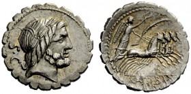 AN INTERESTING COLLECTION OF ROMAN REPUBLICAN COINS FORMED BY AN ENGLISH AMATEUR SCHOLAR 
 Q. Antonius Balbus Denarius serratus 83-82, AR 3.51 g. Lau...