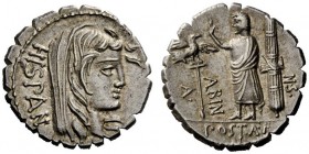 AN INTERESTING COLLECTION OF ROMAN REPUBLICAN COINS FORMED BY AN ENGLISH AMATEUR SCHOLAR 
 A. Postumius Albinus . Denarius serratus 81, AR 4.15 g. HI...
