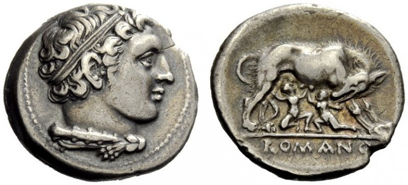 ROMAN REPUBLICAN COINAGE 
 Didrachm, Neapolis (?) after 276, AR 6.94 g. Head of...