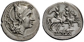 ROMAN REPUBLICAN COINAGE 
 Denarius, Sicily circa 211-210, AR 4.19 g. Helmeted head of Roma r.; behind, X. Rev. The Dioscuri galloping r.; below, cor...