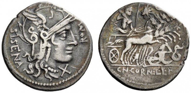 ROMAN REPUBLICAN COINAGE 
 Cn. Cornelius L.f. Sisenna. Denarius 118-107, AR 3.8...