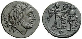 ROMAN REPUBLICAN COINAGE 
 P. Vettius Sabinus. Quinarius 99, AR 1.89 g. Laureate head of Jupiter r.; behind, control letter. Rev. Victory r., crownin...