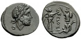 ROMAN REPUBLICAN COINAGE 
 T. Cloulius. Quinarius 98, AR 1.95 g. Laureate head of Jupiter r.; behind, control-mark, °. Rev. Victory standing r., crow...