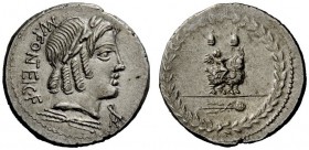ROMAN REPUBLICAN COINAGE 
 Mn. Fonteius C.f. Denarius 85, AR 3.80 g. Laureate head of Apollo Veiovis r.; below, thunderbolt; behind, MN FONTEI C F; b...