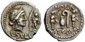 ROMAN REPUBLICAN COINAGE 
 L. Cornelius Sulla Felix . Denarius, Mint moving with Sulla 84-83, AR 4.11 g. Head of Venus r., wearing diadem; on r., Cup...