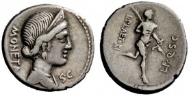 ROMAN REPUBLICAN COINAGE 
 L. Plaetorius L.f. Cestianus . Denarius 74, AR 3.90 g. Diademed and draped bust of Juno Moneta r.; behind, MONETA; before,...