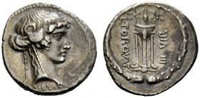 ROMAN REPUBLICAN COINAGE 
 L. Manlius Torquatus . Denarius 65, AR 3.91 g. Ivy-wreathed head of Sybil r.; below neck truncation, SIBYLLA. Rev. L·TORQV...