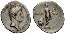 THE ROMAN EMPIRE 
 Octavian, 32-27 BC 
 Denarius, Brundisium or Rome (?) circa 32-29 BC, AR 3.88 g. Bare head r. Rev. Venus, naked to waist, standin...
