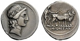 THE ROMAN EMPIRE 
 Octavian, 32-27 BC 
 Denarius, Brundisium or Roma (?) circa 29-27 BC, AR 3.73 g. Laureate head of Apollo r. Rev. Octavia, veiled ...