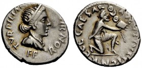 THE ROMAN EMPIRE 
 Octavian as Augustus, 27 BC – 14 AD 
 P. Petronius Turpilianus . Denarius circa 19 BC, AR 3.86 g. Diademed and draped bust of Fer...