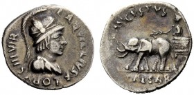 THE ROMAN EMPIRE 
 Octavian as Augustus, 27 BC – 14 AD 
 L. Aquillius Florus . Denarius circa 19 BC, AR 3.36 g. Helmeted and draped bust of Virtus r...