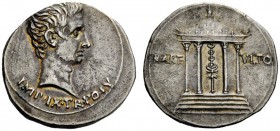 THE ROMAN EMPIRE 
 Octavian as Augustus, 27 BC – 14 AD 
 Cistophoric tetradrachm, Pergamum (?) circa 19-18 BC, AR 10.67 g. Bare head r. Rev. Circula...