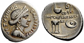 THE ROMAN EMPIRE 
 Octavian as Augustus, 27 BC – 14 AD 
 C. Antistius Vetus . Denarius circa 16 BC, AR 3.91 g. Diademed bust of Venus r. Rev. Sacrif...