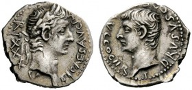 THE ROMAN EMPIRE 
 Tiberius augustus, 14-37 
 Drachm, Caesarea Cappadociae circa 33-34, AR 3.36 g. Laureate head of Tiberius r. Rev. Bare head of Dr...