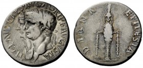 THE ROMAN EMPIRE 
 Claudius, 41-54 
 Cistophorus, Ephesus circa 50-51, AR 10.77 g. Laureate head of Claudius and draped bust of Agrippina l., conjoi...