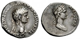 THE ROMAN EMPIRE 
 Claudius, 41-54 
 Denarius 50-54, AR 3.59 g. Laureate head r. Rev. Draped bust of Agrippina r., wearing barley-wreath. C 4. RIC 8...